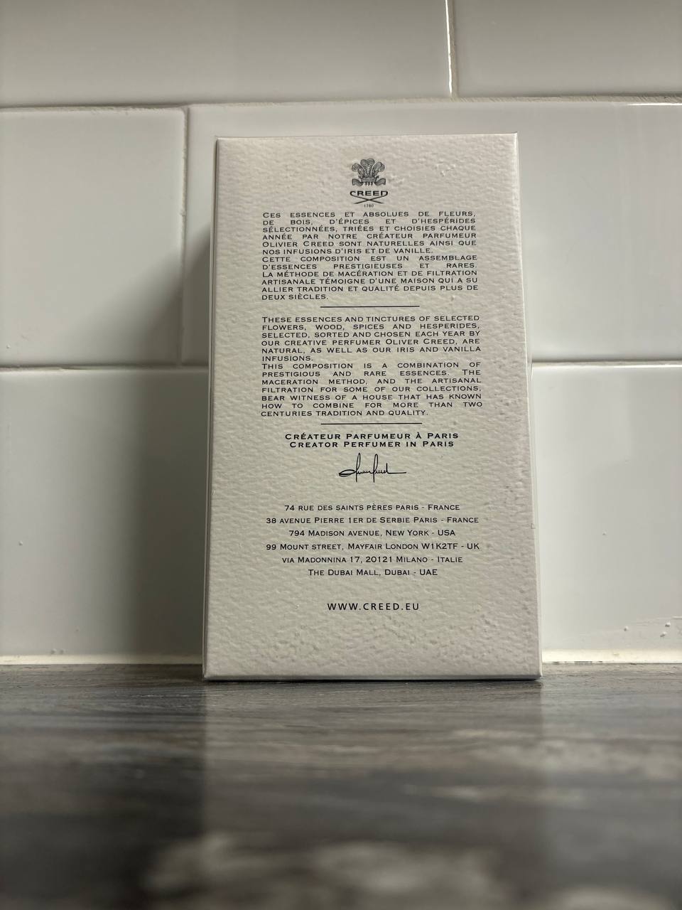 100ML Creed Sliver Mountain Water